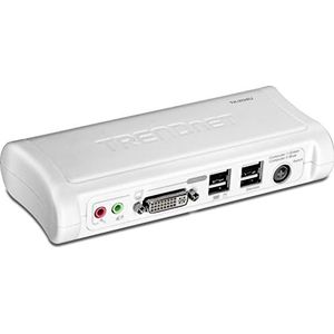 Trendnet TK-214I 2-vaks DVI-USB-KVM Aparte kabel. 2-Port mit Audio (Plastik) wit