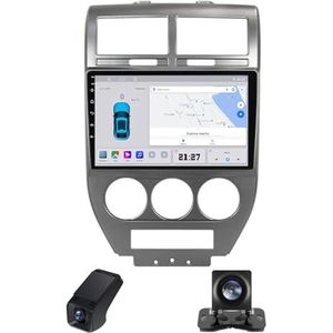 Android autoradio geldt voor Jeep Compass 1 MK 2006-2010 Wireless Carplay Android Auto,10 inch 2.5D touchscreen auto radio met GPS navigatie stuurwiel afstandsbediening(NF-2)