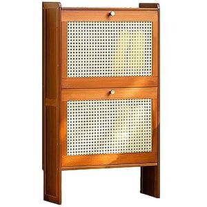 Entree Vrijstaand Schoenrek， For Home Closet Hallway Vrijstaande Rotan Schoenenrek(Brown,70cm)