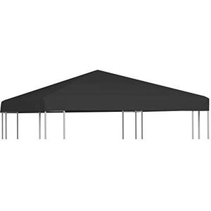 Homgoday Paviljoen luifel, 270 g/m², 3 x 3 m, zwart, balkonluifel, in hoogte verstelbaar, voor balkon, tuin, terras