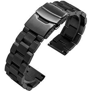 LUGEMA Fijne stalen horlogeband 20mm 22mm zwarte zilveren armband vervangende metalen riem compatibel met heren roestvrijstalen horlogeketen (Color : Red Black, Size : 22mm)