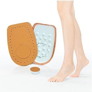 Hielcups latex afneembare dikke extra zachte anti-slijtage voetbinnenzool heren zachte wandeling voor achillesbehandeling en genezen droge gebarsten hakken (kleur: bruin, maat: S)