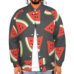 Rode Watermeloen Grappige Mannen Baseball Jacket Gedrukt Jas Zacht Sweatshirt voor Lente Herfst
