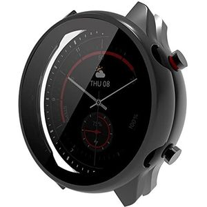 Giaogor beschermhoes voor Amazfit GTR 3 Pro, harde pc-hoes met glazen displaybescherming, compatibel met Amazfit GTR 3 Pro/GTR 3 Smartwatch 2021 (GTR 3 Pro, zwart)