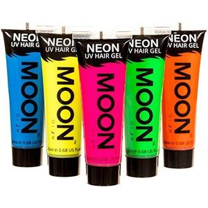 Moon Glow – Neon UV Gel voor het haar. 20 ml Set van 5 tubes. Tijdelijke haarverf, Haarkleurcrème - Voor fluorescerende richten!