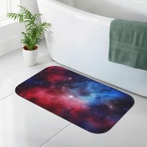 GeRRiT Rood blauw sterrenstelsel gedrukt Diatomeeënaarde badmat Absorberende badkamer mat Badkamer tapijt