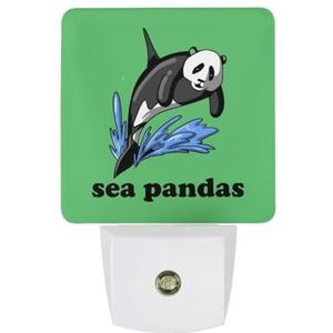 Sea Panda Orka Warm Wit Nachtlampje Plug In Muur Schemering naar Dawn Sensor Lichten Binnenshuis Trappen Hal