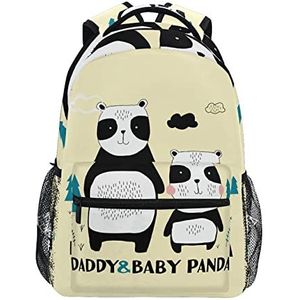 Leuke Panda Familie School Rugzak voor Meisjes Jongens Middelbare School Stijlvol Ontwerp Student Tassen Boekentassen