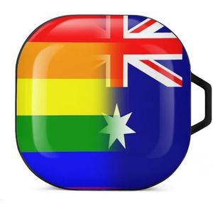 LGBT Pride Australië vlag oordopjes hoesje compatibel met Samsung hard shell beschermhoes zwart stijl