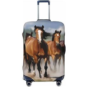 OPSREY Bagage Cover Elastische Koffer Cover Gepersonaliseerde Dubbelzijdige Paarden Print Bagage Cover Protector Voor 18-32 Inches, Zwart, S