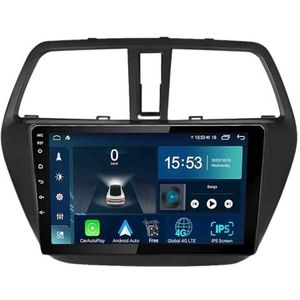 Android 14.0 2 Din Autoradio 9"" Touchscreen Auto Stereo voor Suzuki S-cross 2012-2016 met Draadloze Carplay Android Auto GPS navigatie AHD Omgekeerd beeld Stuurwielbediening(S-1(2G+32G))