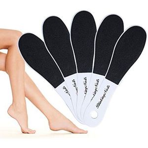 BlinkingNails Voet rasp vijl professioneel schuurpapier pedicure gereedschap dubbelzijdige voet rasper ontharing met plastic handvat en eeltverwijderaar voor harde dode huid voor voet (5 stuks/pak)