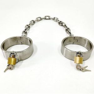 Gerrit BDSM Stalen Afsluitbare Kraag Halsband met Sex Enkelboeien Enkelboeien en Handboeien - Heavy Metal BDSM Bondage Set - Martelfetisj Slave Games for koppels (Color : Fußfesseln, Size : Männer)