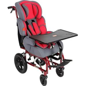 PP-Vic Multifunctionele Kinderrolstoel - Lichtgewicht Opvouwbare Rolstoel Van Aluminiumlegering Voor Cerebrale Parese,Rolstoel Met Hoge Rugleuning Voor Gehandicapten,Met Eetblad,Draagvermogen 80 Kg