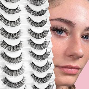 Kattenwimpers Volume 3Strip Pluizige Handgemaakte Herbruikbare D Curl Valse Wimpers