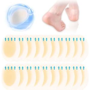 20 stuks blarenpleisters voor voeten, hydrocolloïdaal, waterdicht, hielbescherming, verlicht wrijving op tenen, voorvoet en hiel