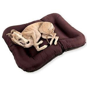 4L Textil Hondenbed voor grote honden KLEO hondenmand dierenkussen hondenbank hondenbed hondenkussen huisdierbed slaapplaats hondenmatras huisdierbed wasbaar polyester (M - 90x70 cm, bruin)