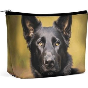 NKJJSTES Grote Capaciteit Cosmetische Tas Waterdichte Cosmetische Organizer Peperkoek Kleine Thuis Cosmetische Accessoires Organizer voor Vrouwen/meisje, Duitse Herdershond, Eén maat