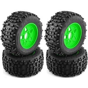 MANGRY 4 Stuks 170Mm 1/7 1/8 Monster Stunt Truck Band 12Mm 14Mm 17Mm Wiel Hex Fit for Traxxas Sledge for Arrma for Kraton Outcast for Tamiya (Size : Green)