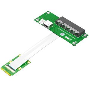 JMT 2,5 Gpbs Mini PCI-E naar PCI-E Express X4/X8+USB Riser Card met High Speed FPC-kabel met magnetische pad (X8 horizontaal)
