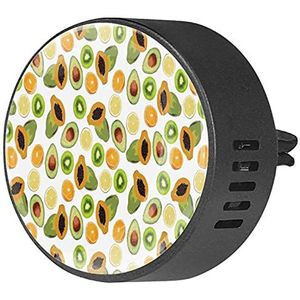 BestIdeas 2 STKS Vent Clips Auto Luchtverfrisser met Papaya Citroen Oranje Avocado Kiwi Fruit, Aromatherapie Essentiële Olie Diffuser