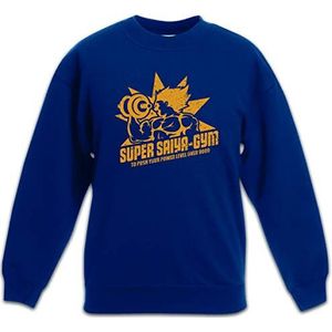 Urban Backwoods Black Super Saiya Gym Vintage Kinderen Jongens Meisjes Sweatshirt Pullover Trui Blauw Maat 8 Jaar