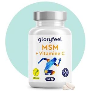 MSM hoge dosis 2000mg + natuurlijke vitamine C uit acerola - 240 tabletten voor 4 maanden voorraad - Veganistisch methylsulfonylmethaan - Voor botten, gewrichten & immuunsysteem*