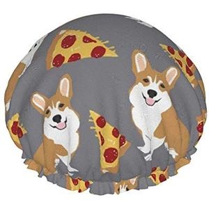 Corgi Douchekap voor pizza food schattige hond huisdier corgi voor waterdichte dubbellaagse elastische badmuts thuis gebruik nachtcap
