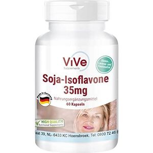 Soja-isoflavone 35 mg - 60 capsules - hoge dosis en veganistisch - van gestandaardiseerd sojabonenextract | Kwaliteit uit Duitsland van ViVe Supplements