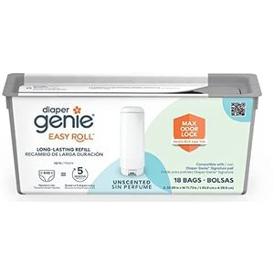 Diaper Genie Easy Roll Refill met 18 zakken | Gaat tot 5 maanden mee of houdt tot 846 pasgeboren luiers per navulling