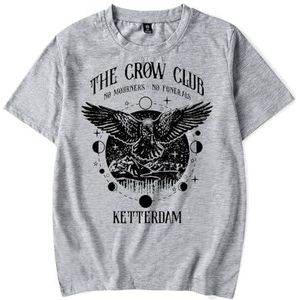 Six of Crows Tee Mannen Vrouwen Mode T-shirt Unisex Jongens Meisjes Cool Korte Mouw Shirt Zomer Kleding, Grijs, S