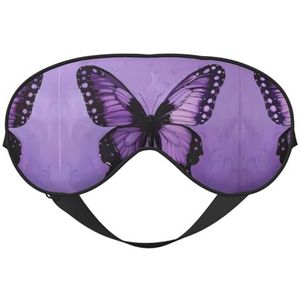 Paarse vlinderprint, uniseks, ultrazacht, lichtblokkerend oogmasker voor optimaal comfort