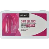 IBD Soft Gel Tips Long Stiletto, 504 stuks, 12 maten, gemaakt in de VS, transparante nageltips, zachte geltips voor nagelverlenging, lange stiletvorm
