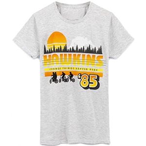 Stranger Things T-shirt volwassenen Mens Hawkins Town ‘85 grijze outfit XL
