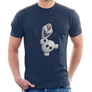 Disney Frozen Olaf Super Excited T-shirt voor heren, Donkerblauw, L