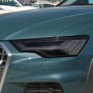 KUSQCRGA 2 stuks auto koplamp beschermfolie voorgesneden zwarte transparante sticker geschikt voor Audi A6 S6 C8 2019 2020