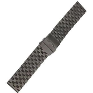 dayeer Frosted Matt Massief Roestvrij Staal Universele Horlogeband Voor Panerai Polsband 18 20 22 24 26mm (Color : Preto, Size : 22mm)