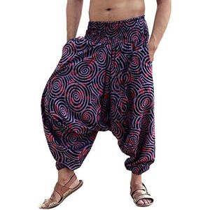 Sarjana Handicrafts Indiase etnische mannen vrouwen katoenen harem hippie broek met zakken voor yoga, Paars, One Size