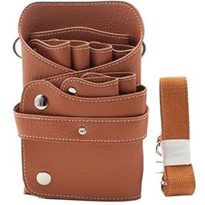 Kapsalon Schoudertas Kapperstas Kappers Gereedschap Heuptas Riem Tas PU Leer (bruin)
