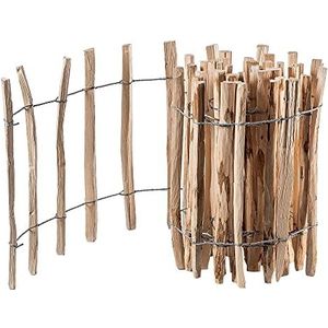 KADAX Hutting van hazelaar, stakethek van hazelnoot, tuinhek in verschillende maten, weerbestendige piketen, houten omheining voor tuin, natuurproduct (7-9 cm) 50x500 cm)