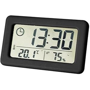 EDFCVG Digitale wekker thermometer hygrometer meter LED Indoor Electronic Luchtvochtigheid Monitor Clock Desktop Table Clocks voor thuis(Schwarz)