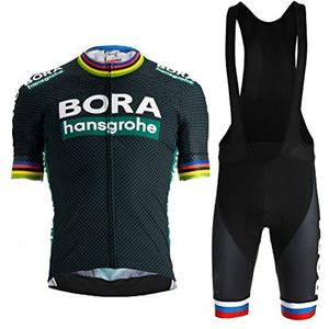 HOMTOL Heren Fietstrui met 3D Gel Padding Mountain Fietsen Shorts korte ademende fietskleding Sport Broek met T-shirt