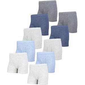 TupTam Boxershorts voor Jongens Kinderen Onderbroeken Set van 10, 5, Set van 10 Donkerblauw Blauw Antraciet Grijs Lichtgrijs Gevlekt, 116-122