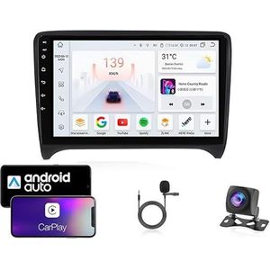 Android 13 Dubbel Din Auto Stereo Touchscreen Auto Stereo Voor Audi TT 2 2006-2014 Met Bluetooth GPS Navigatie WiFi FM Radio USB/SWC/Plug en Play Ondersteuning Carplay&Android Auto(4 Core Wifi 2G+32G)