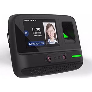 Prikklokken voor werknemers kleine bedrijven, AF4 Tijdregistratie WIFI Wireless Management System Gezicht Vingerafdrukwachtwoord Biometrische Apparaat Gezichtsherkenning Grote geheugencapaciteit (Col