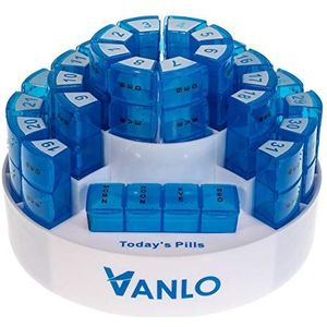 Vanlo Toni Maandelijkse pillendoos, 31 dagen, 4 vakken, Engelse etiketten