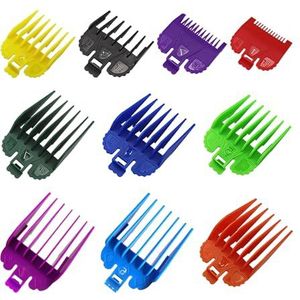 10-delige limietkammen, kappersbenodigdheden, kapperskammen, kleurrijke kapperskamen, beschermers, reservebeschermingsset, tondeusekammen in meerdere maten