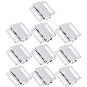 Inzopo 10 stuks legering beha bikini clip haak sluitingen beha bevestigingsmiddelen riem voor ondergoed accessoires - zilver, 12mm, Zilver, 12mm