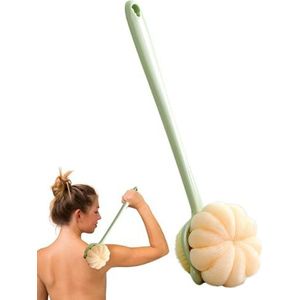 Rugborstel voor douche, Rugborstel voor douche - Lichaamsdoucheborstel,Dubbelzijdige borstel met lange steel, borstelharen en spons voor nat of droog borstelen, voor dames en heren
