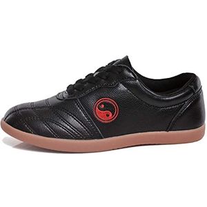 Daoba Unisex Tai Chi Schoenen vechtsportschoenen Martial Wudang Kung Fu Schoenen Shaolin Qi Gong Trainer Wing Chun Sportschoenen voor dames en heren, zwart, 38 EU